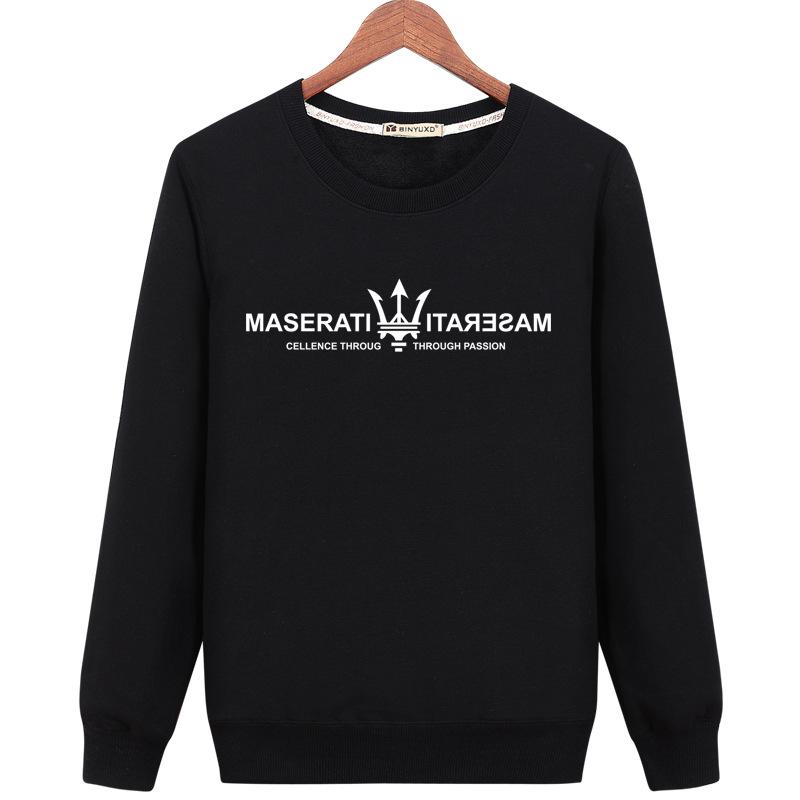 Harajuku Style Sweatshirts - Solid Color Harajuku Style Series MASERATI Icon Fashion Fleece Sweatshirt