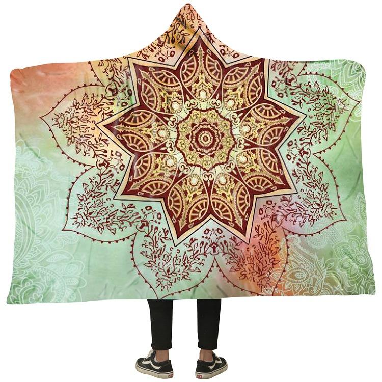Magic Hooded Blankets - Magic Series Flower Colorful Fleece Hooded Blanket