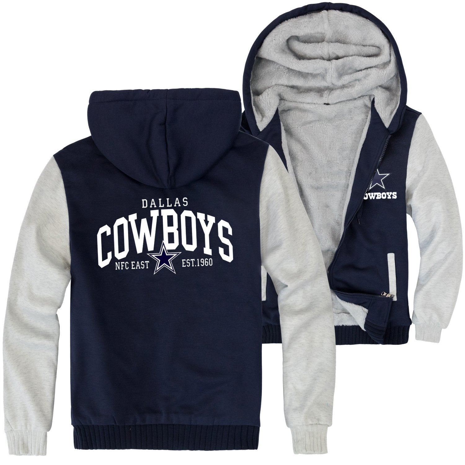 Cowboys Jackets - Solid Color Cowboys Jacket Series Cowboys Rugby Training Fleece Jacket