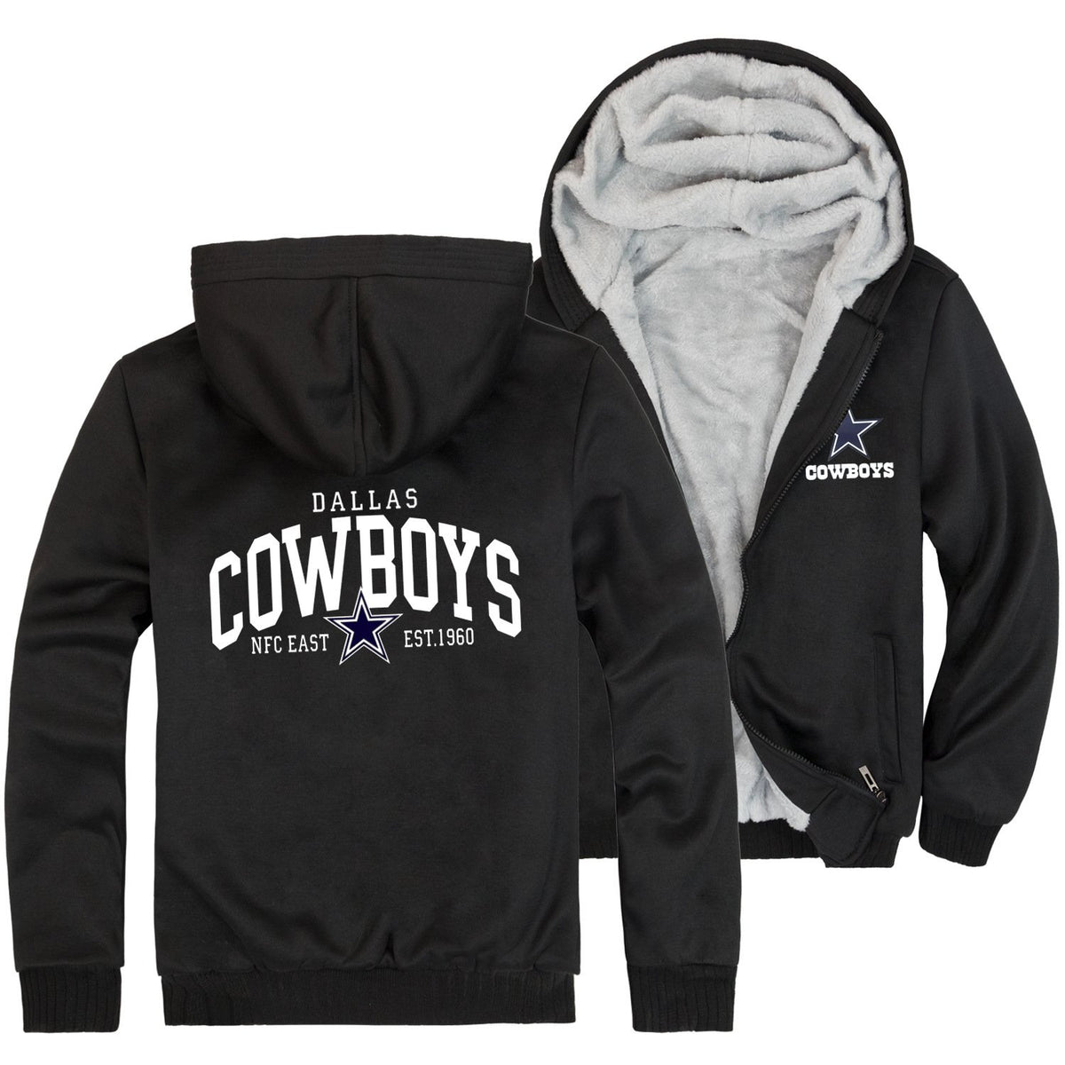 Cowboys Jackets - Solid Color Cowboys Jacket Series Cowboys Rugby Training Fleece Jacket