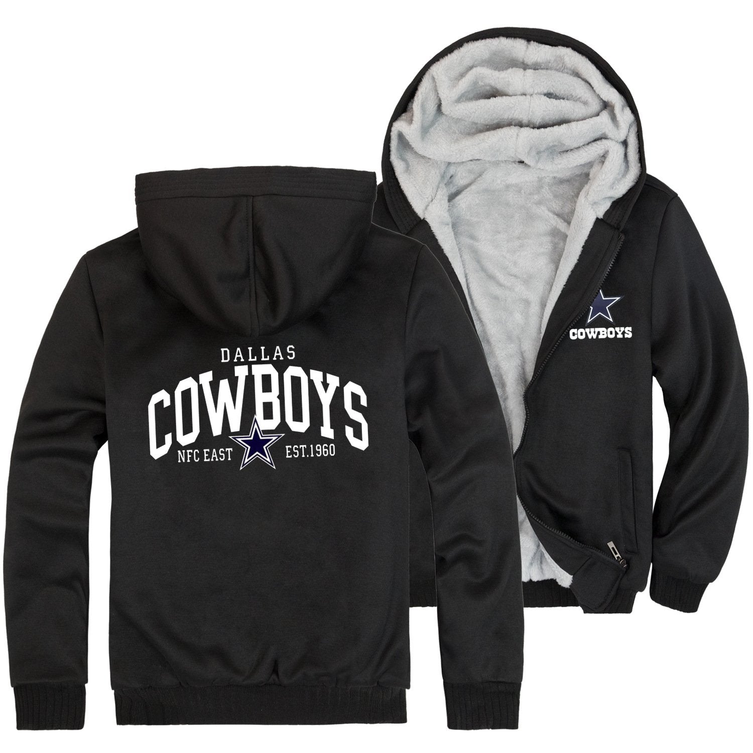 Cowboys Jackets - Solid Color Cowboys Jacket Series Cowboys Rugby Training Fleece Jacket