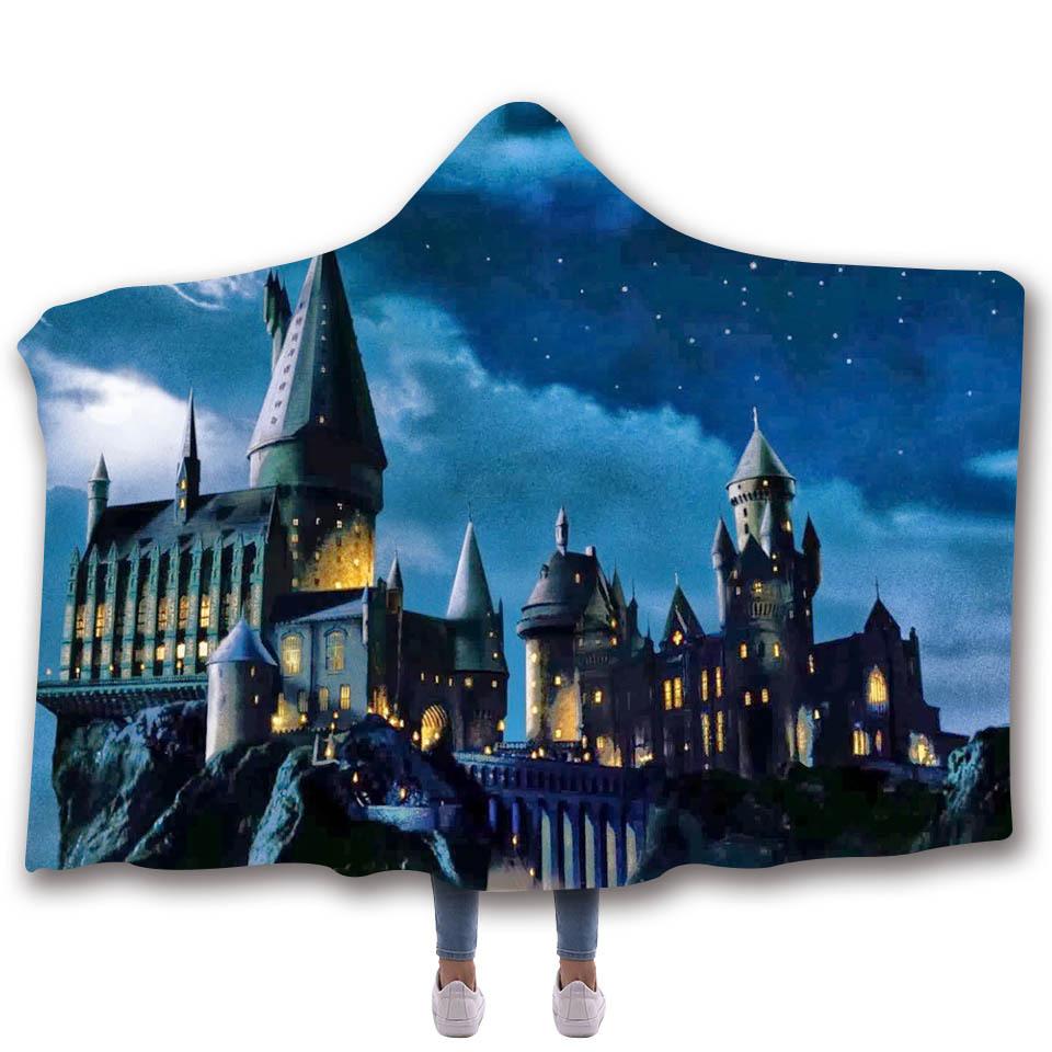 Harry Potter Hooded Blankets - Harry Potter Castle Fleece Hooded Blanket