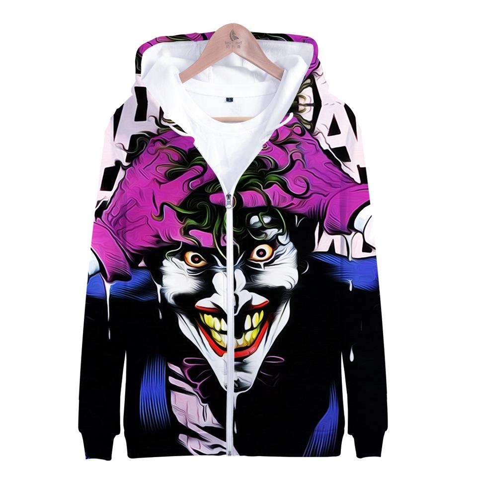 Suicide Squad Hoodies - Joker Series Scary Evil Joker Unisex 3D Zip Up Hoodie