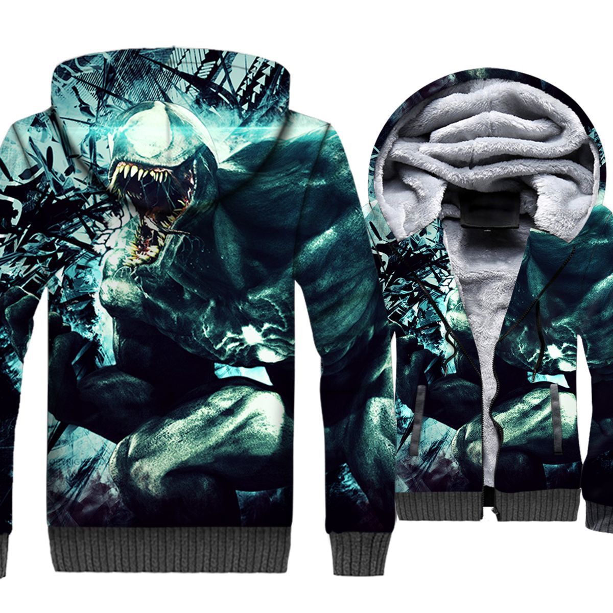 Venom Jackets - Venom Movie Series Anti-Hero Venom Super Cool 3D Fleece Jacket