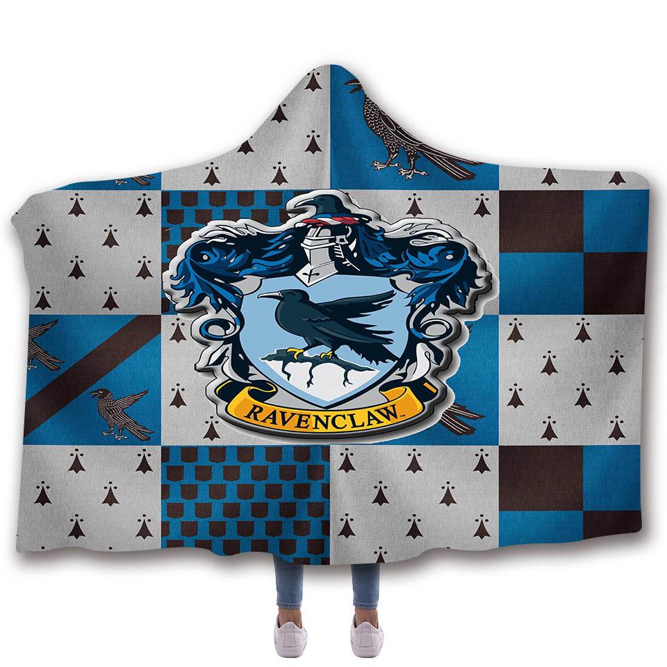 Animal Hooded Blankets - RAVENCLAW Series White Fleece Hooded Blanket