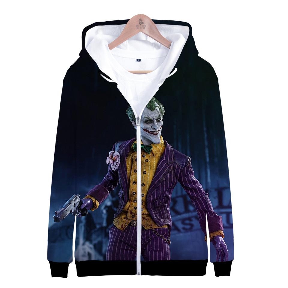 Suicide Squad Hoodies - Joker Series Crazy Evil Joker Icon Blue Unisex 3D Zip Up Hoodie