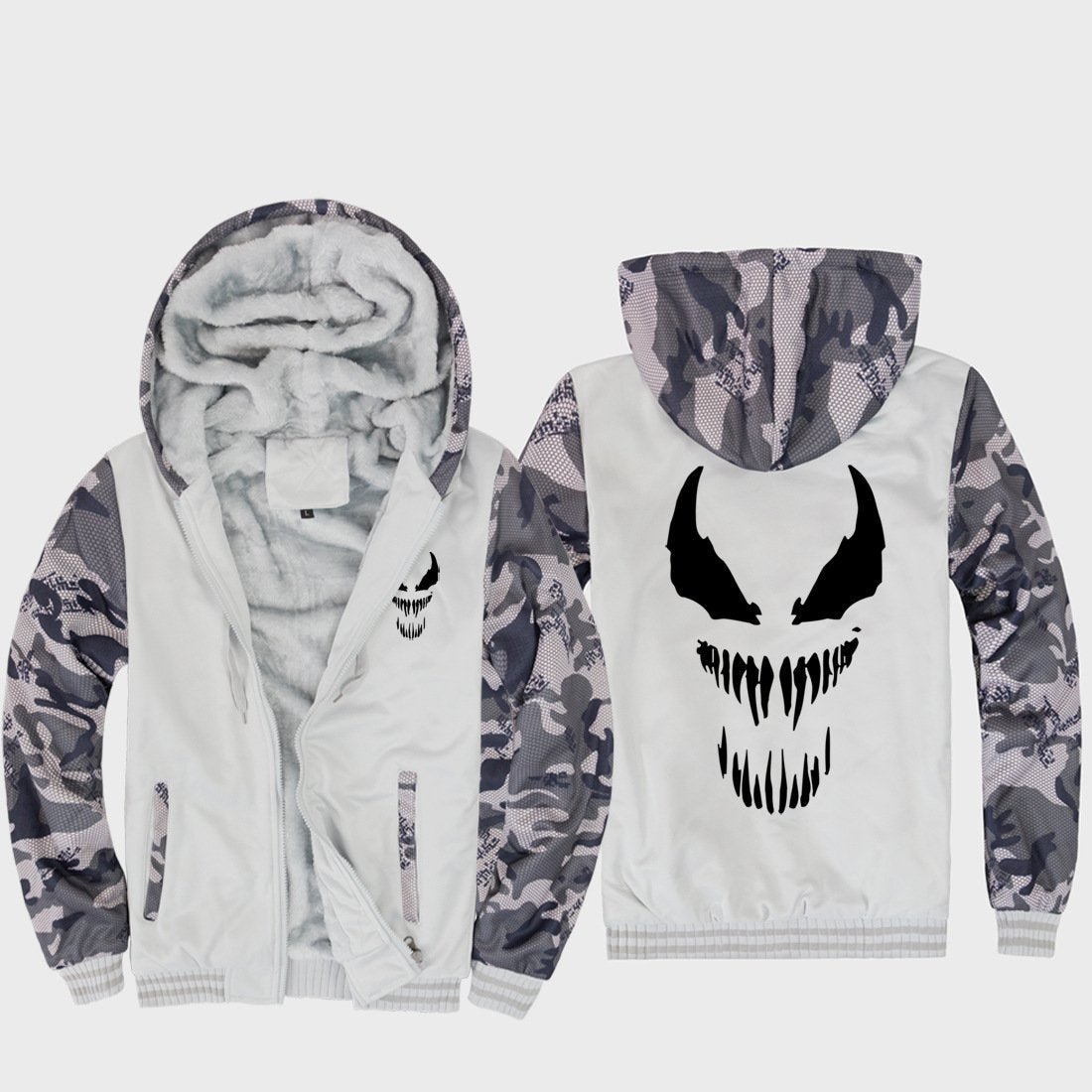 Venom Jackets - Solid Color Venom Movie Series Venom Sign Super Cool Black Fleece Jacket