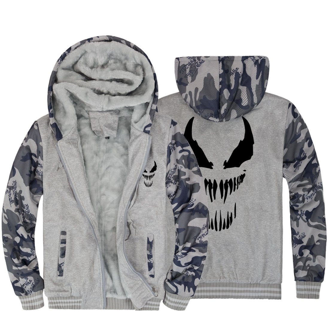 Venom Jackets - Solid Color Venom Movie Series Venom Sign Super Cool Black Fleece Jacket