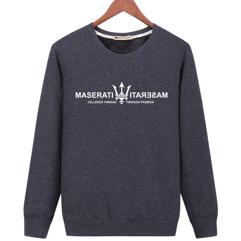 Harajuku Style Sweatshirts - Solid Color Harajuku Style Series MASERATI Icon Fashion Fleece Sweatshirt