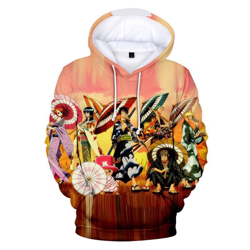 One Piece Luffy Hoodies - Anime 3D Men&#39;s Hooded Sweatshirt