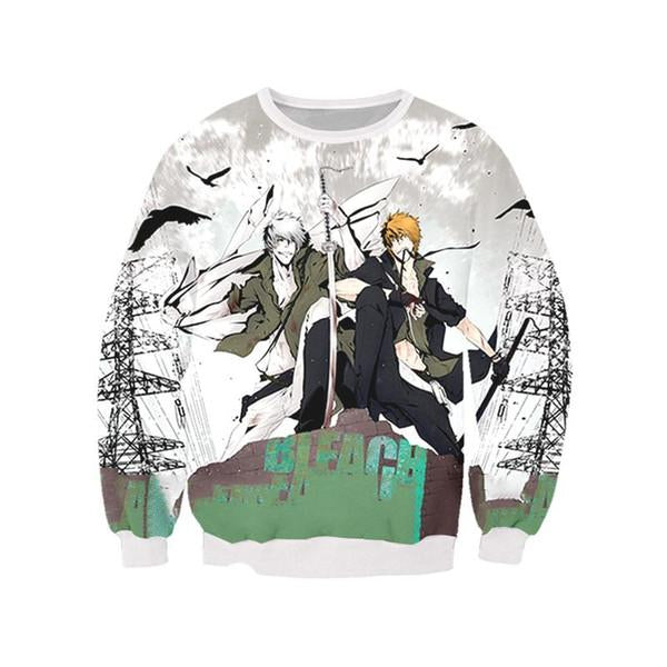 Men Bleach Printing Pullover Sweatshirt