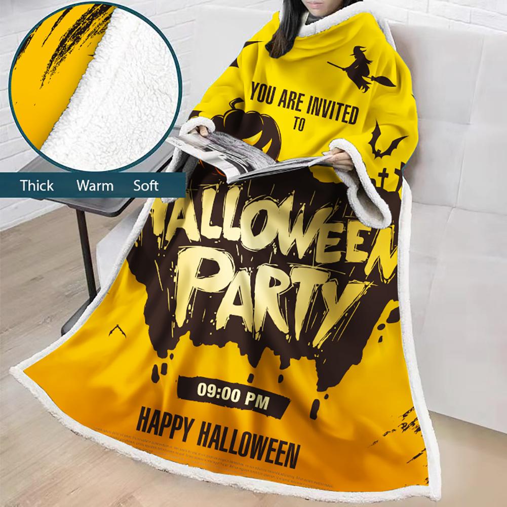 3D Digital Printed Blanket With Sleeves-Blanket Robe Halloween Party