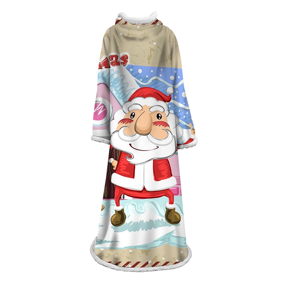 3D Digital Printed Blanket With Sleeves-Christmas Series Blanket Robe