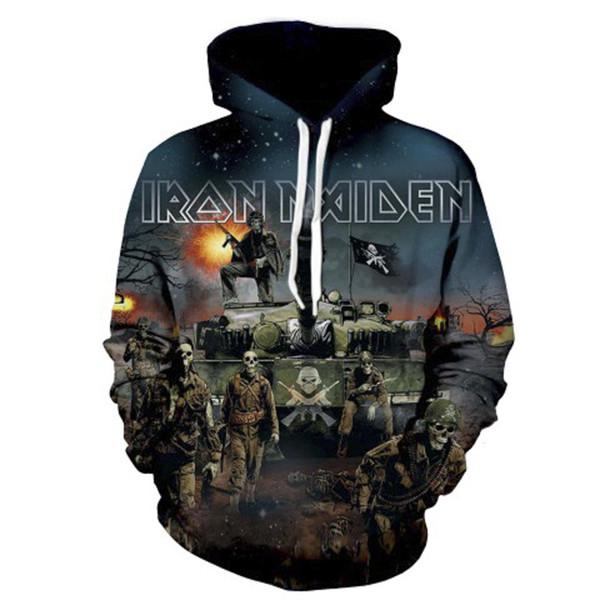 Iron Maiden Hoodie - Rock Hoodie Eddies Jumpers Hooded Pullover