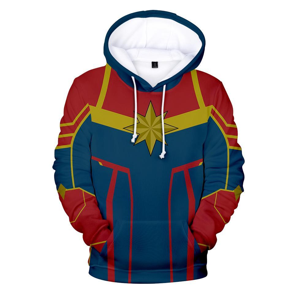 Captain Marvel Hoodie - Carol Danvers Pullover Hoodie