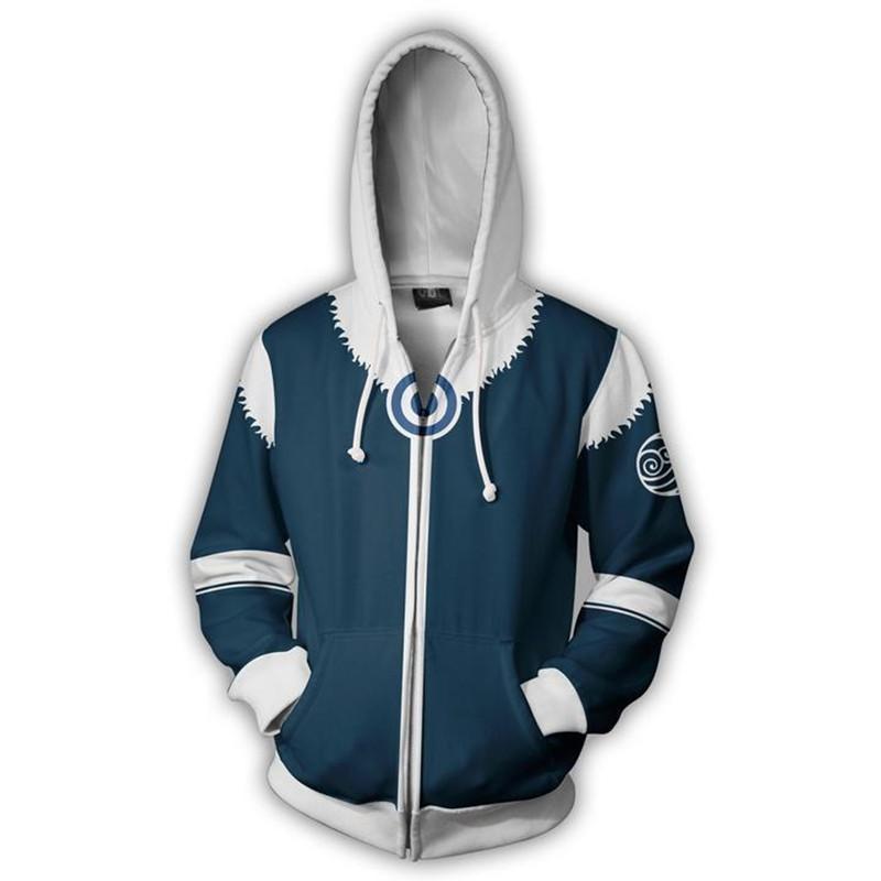 Avatar: The Last Airbender Aang Sweatshirts Cosplay 3D Printed Hooded Zip Jackets