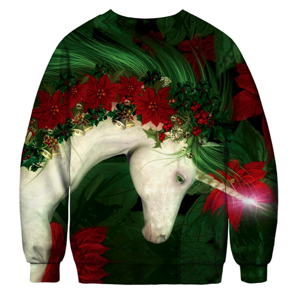 Christmas Sweatshirts - Christmas Flash Unicorn Icon Super Cool 3D Sweatshirt