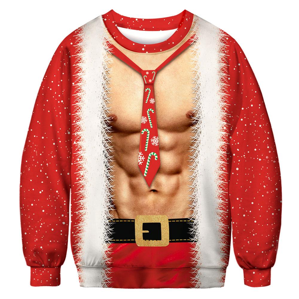 Christmas Sweatshirts - Super Cool Santa Claus Cosplay Funny Icon Red 3D Sweatshirt