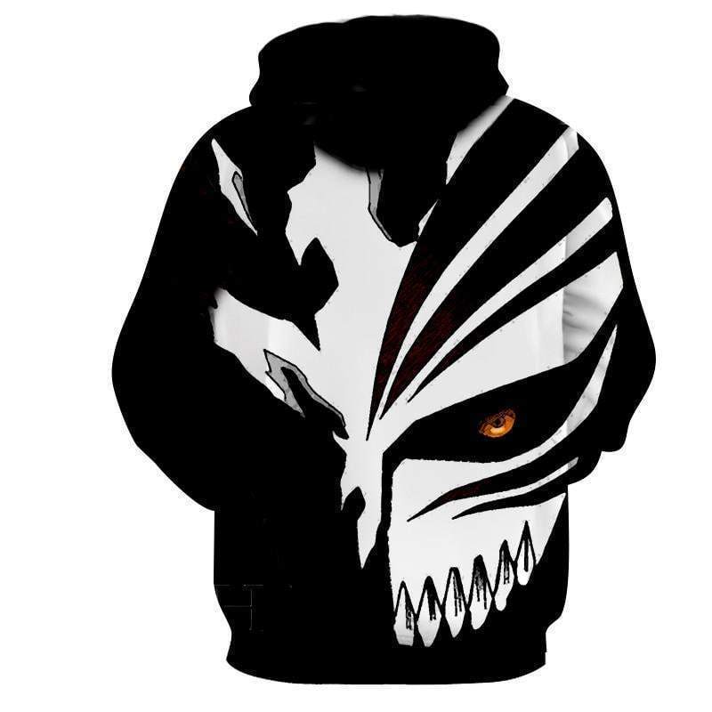 Black and White Hollow Mask Bleach 3D Printed Hoodie