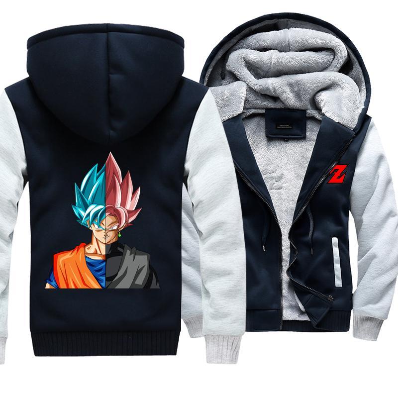 Dragon Ball Z Super Saiyan Jackets - Blue Goku and Goku Rose Black Jacket