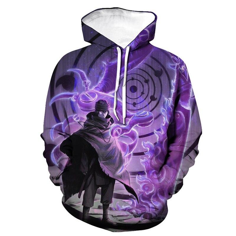 3D Printed Hoodie Anime Naruto Hooded Sweatshirt Hip Hop Pullover