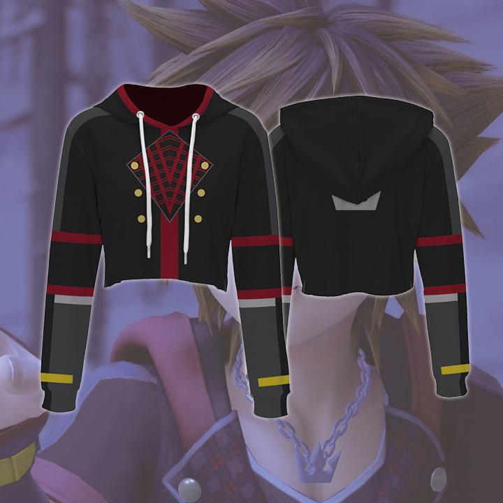 Kingdom Hearts Sora Hoodies - Zip Up Crop Top Hoodie