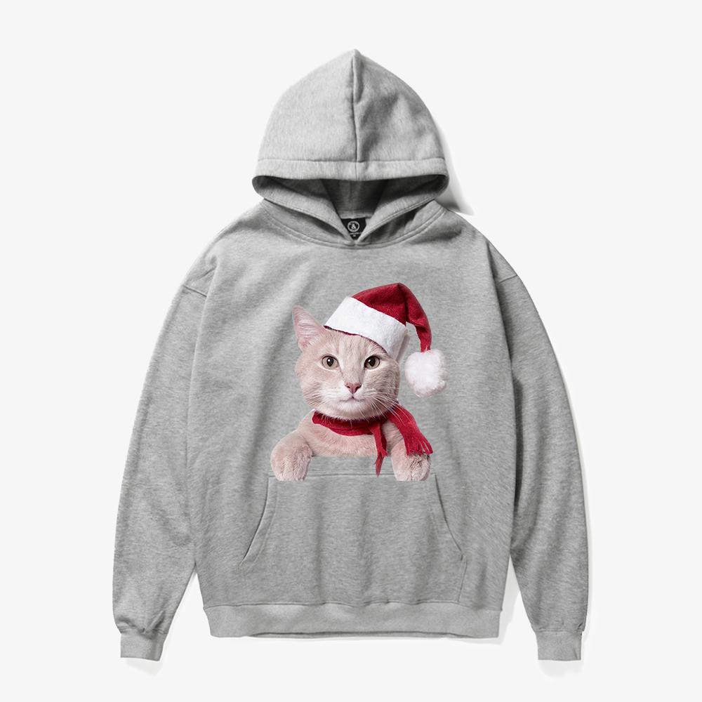 Christmas Hoodies - Super Cute Christmas Cat Icon 3D Fleece Hoodie