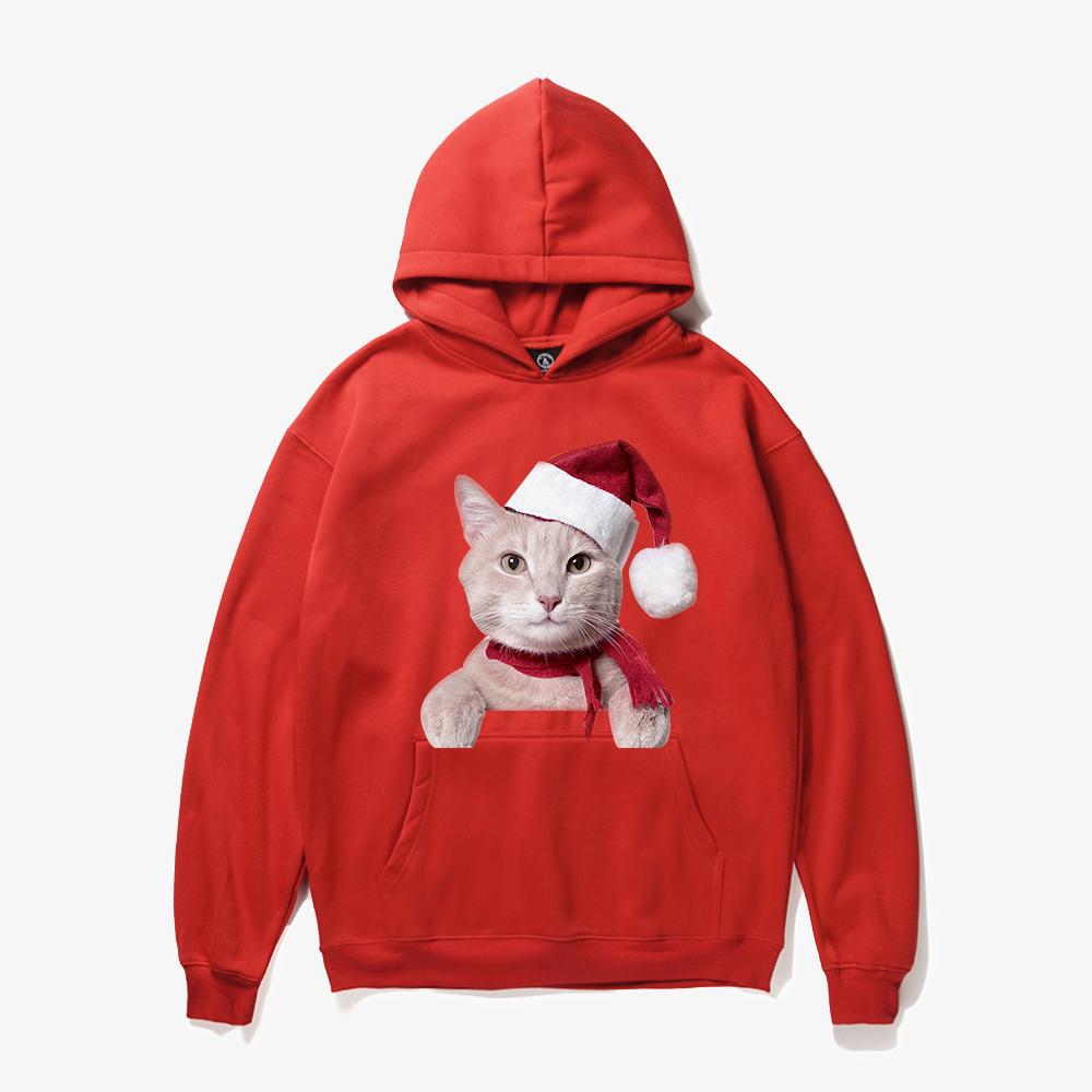 Christmas Hoodies - Super Cute Christmas Cat Icon 3D Fleece Hoodie