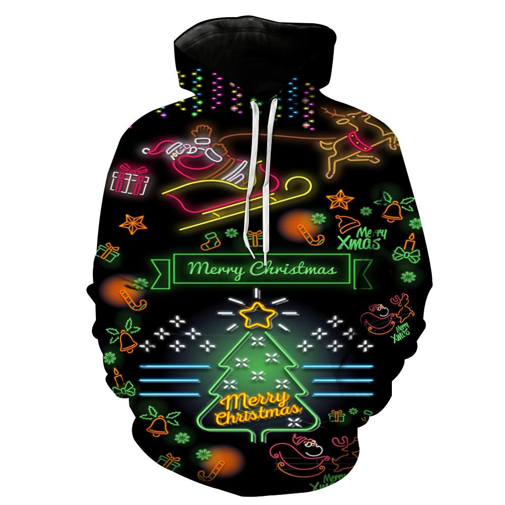 Christmas Hoodies - Glowing Christmas Tree 3D Hoodie