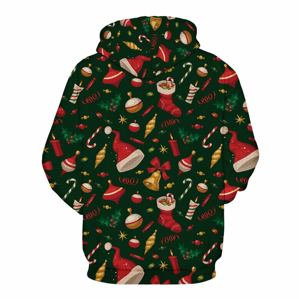 Christmas Hoodies - Happy Christmas Hat Icon Super Cute 3D Hoodie