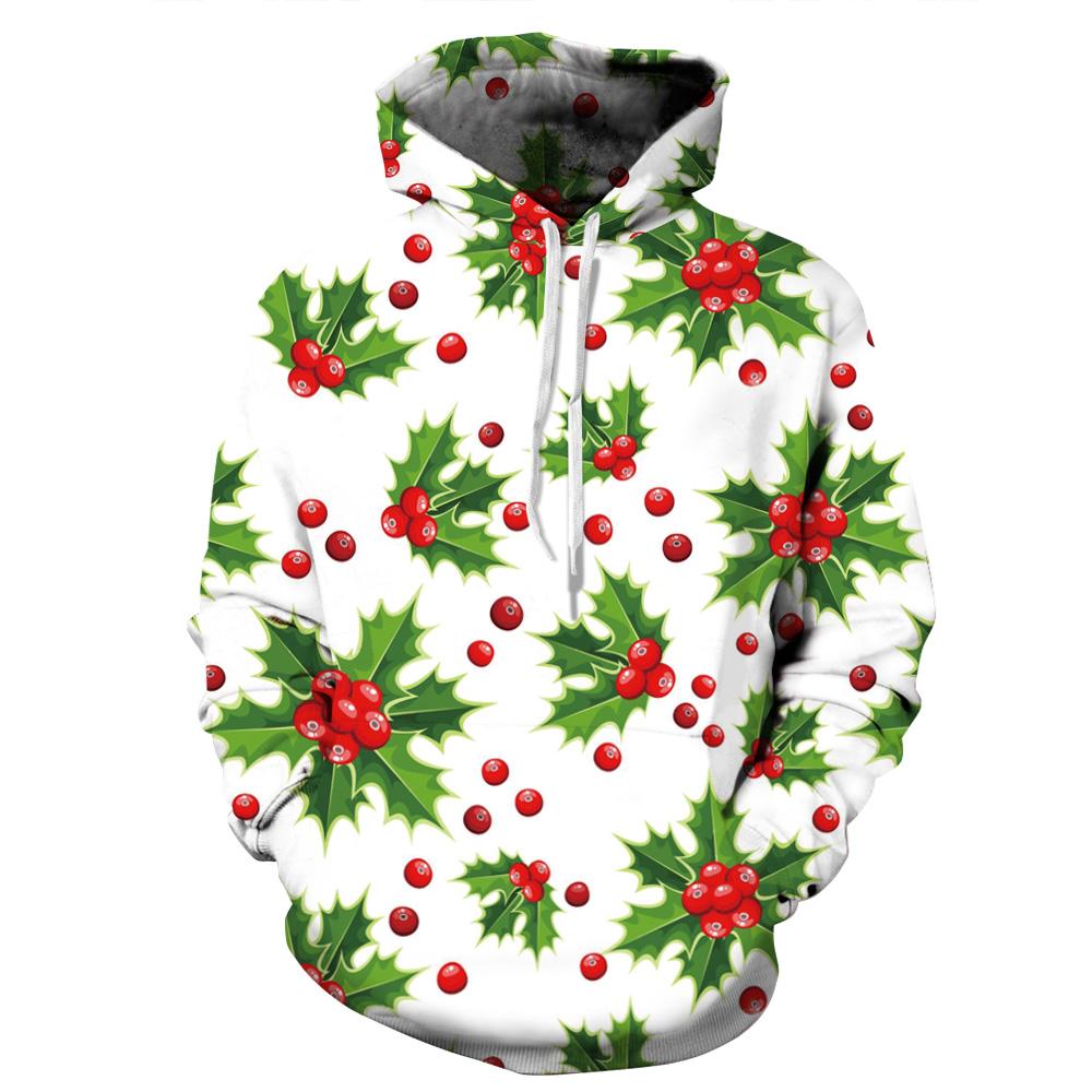 Christmas Hoodies - Christmas Tree Fruit Icon White 3D Hoodie