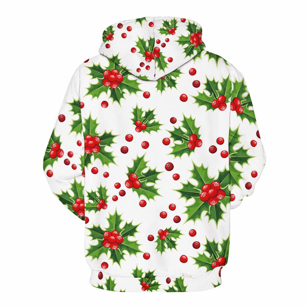 Christmas Hoodies - Christmas Tree Fruit Icon White 3D Hoodie