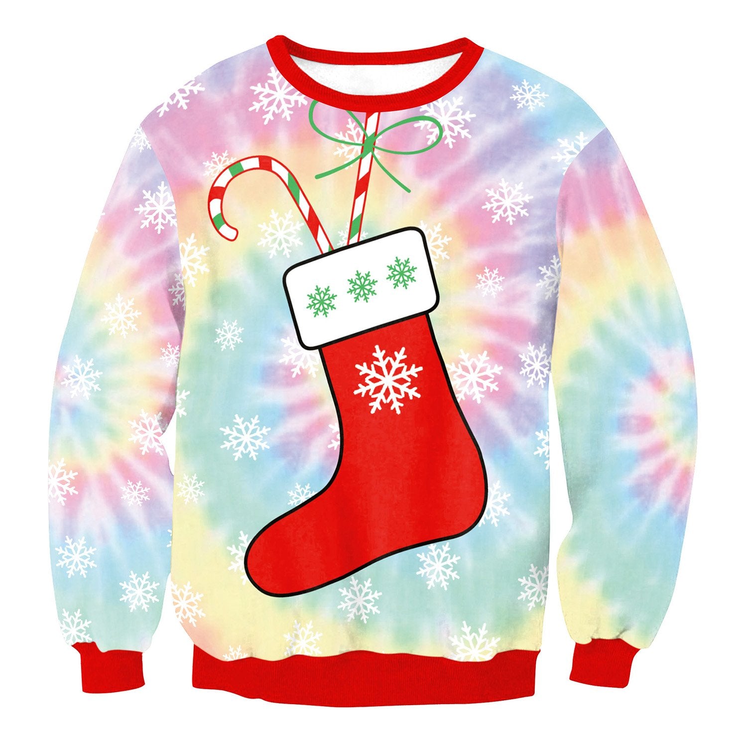 Christmas Sweatshirts - Red Christmas Socks Icon Cute 3D Sweatshirt