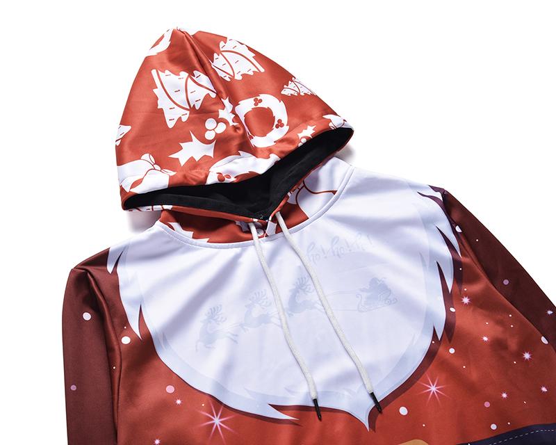 Christmas Hoodies - Happy Santa Claus Cosplay  Icon Super Cute Red 3D Hoodie