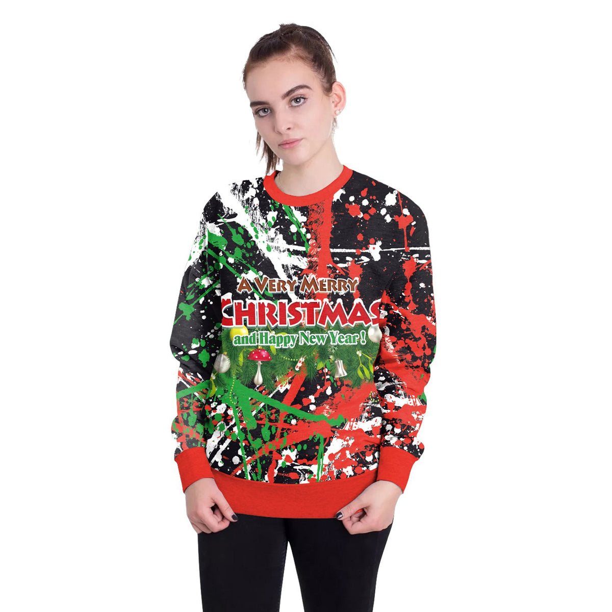 Christmas Sweatshirts - Christmas Colourful Icon Cute 3D Sweatshirt