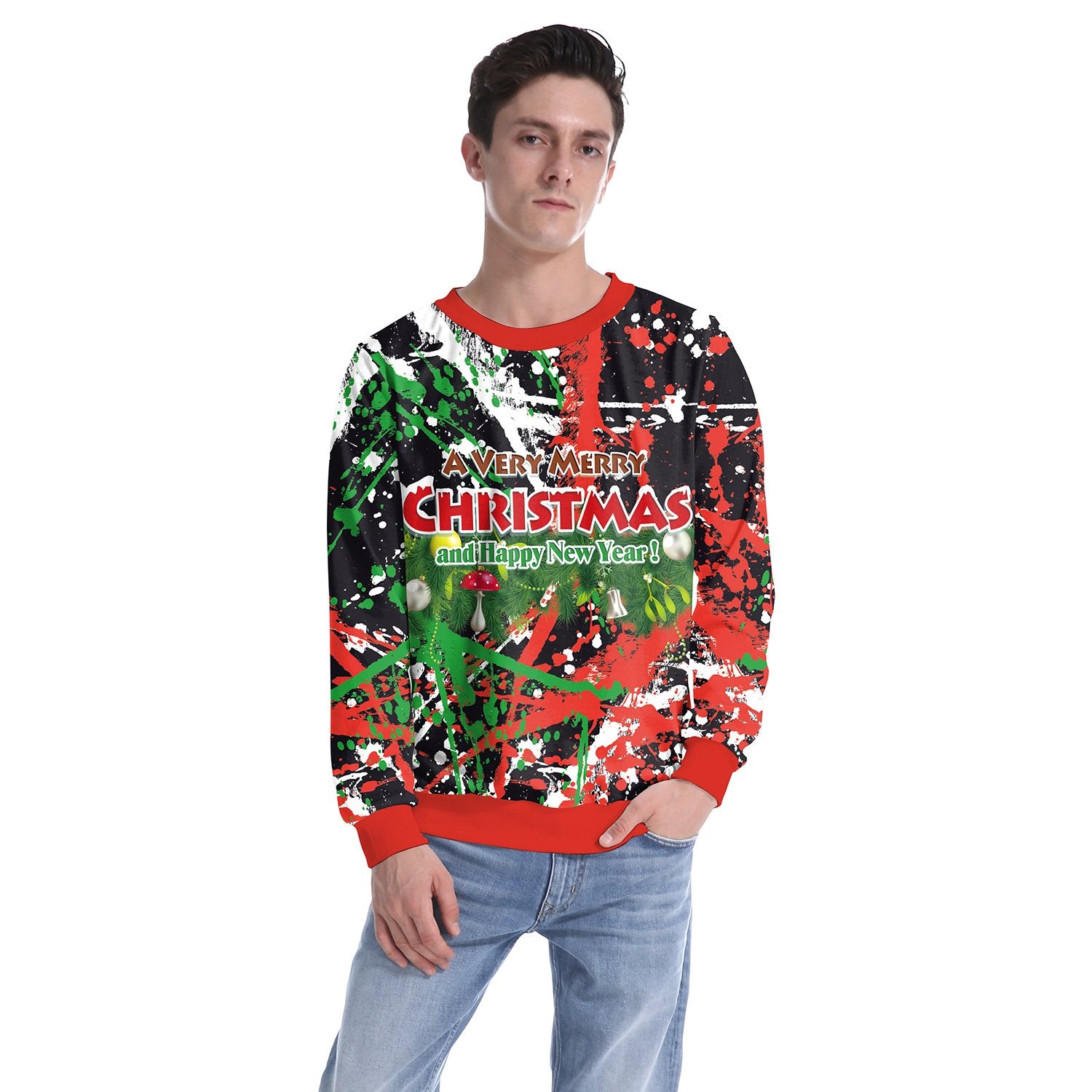Christmas Sweatshirts - Christmas Colourful Icon Cute 3D Sweatshirt