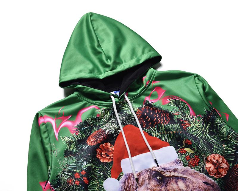 Christmas Hoodies - Christmas Tyrannosaurus Icon Super Cool 3D Hoodie