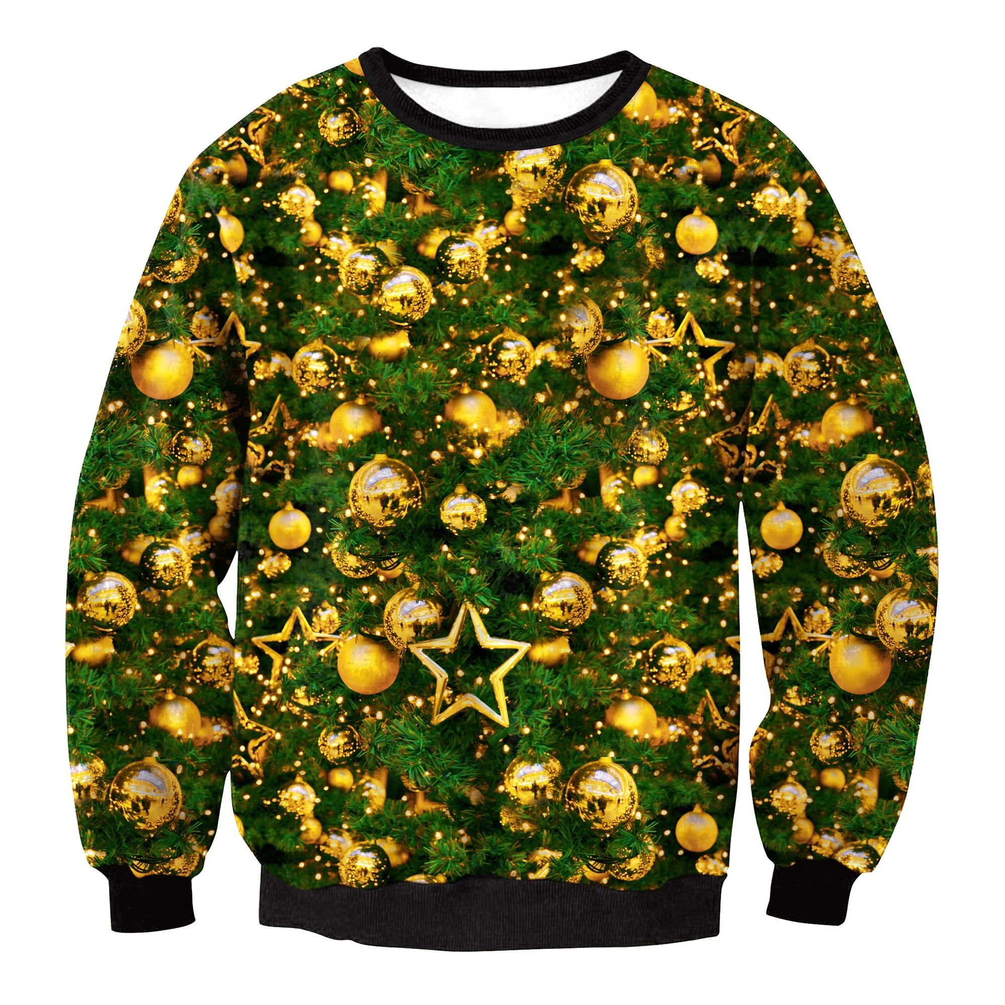 Christmas Sweatshirts - Christmas gold ball Icon Cool 3D Sweatshirt