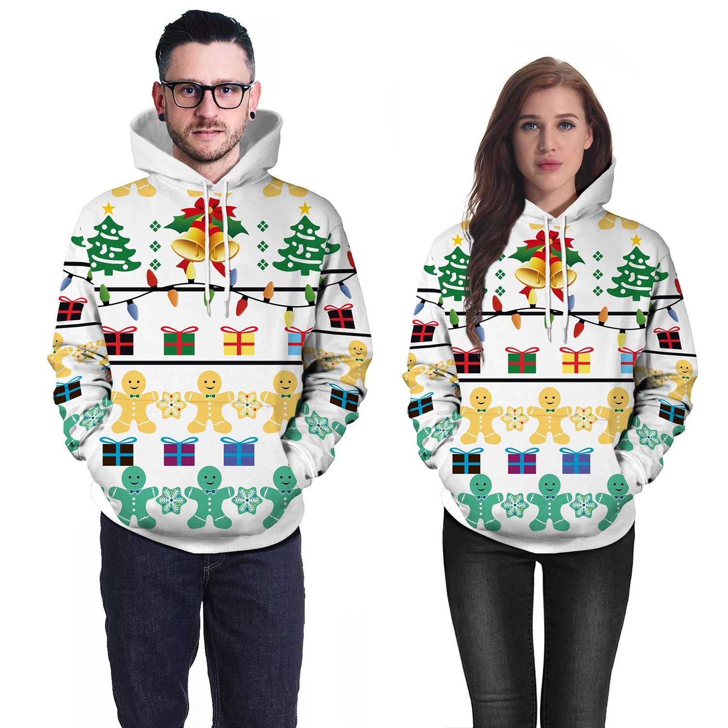 Christmas Hoodies - Cartoon Paper Man 3D Hoodie