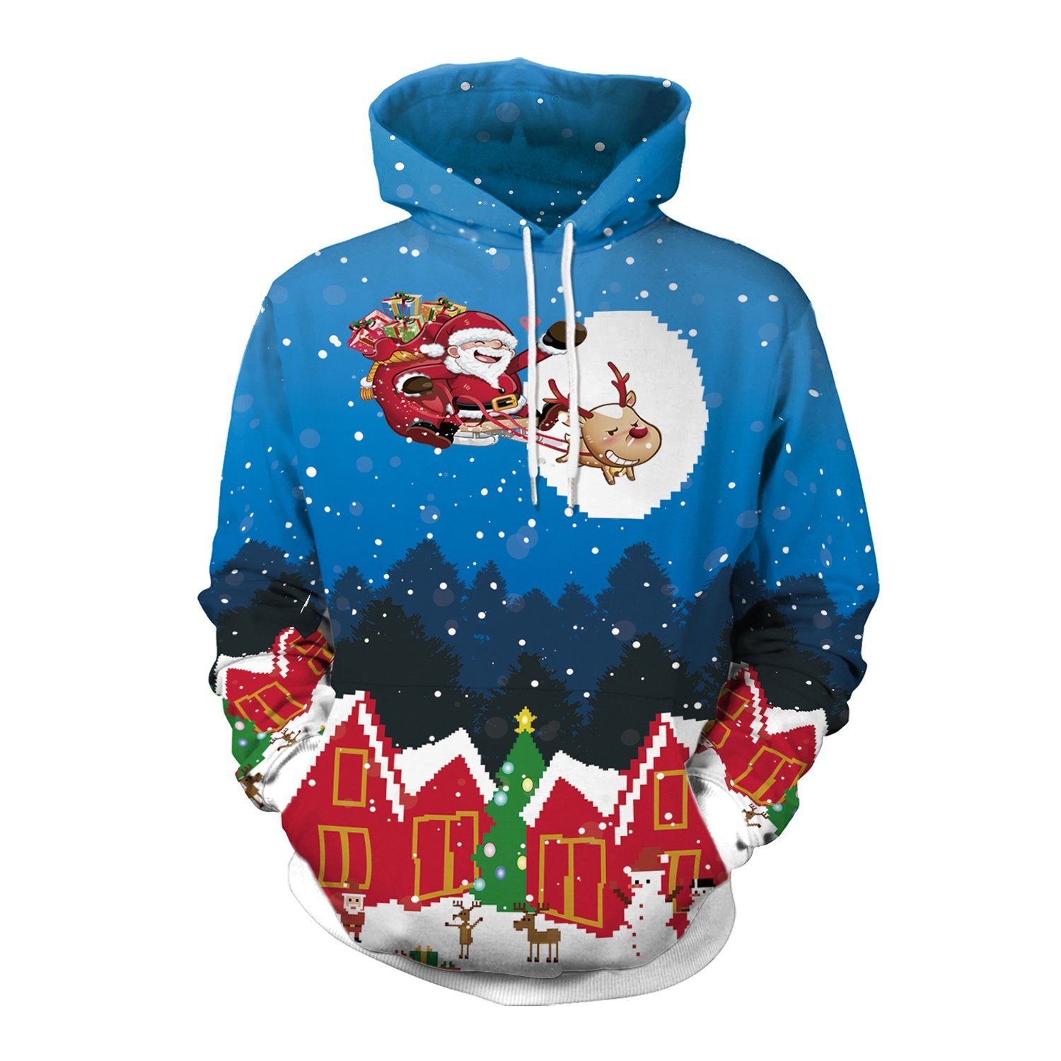 Christmas Hoodies - Santa Claus Giving Christmas Presents 3D Hoodie