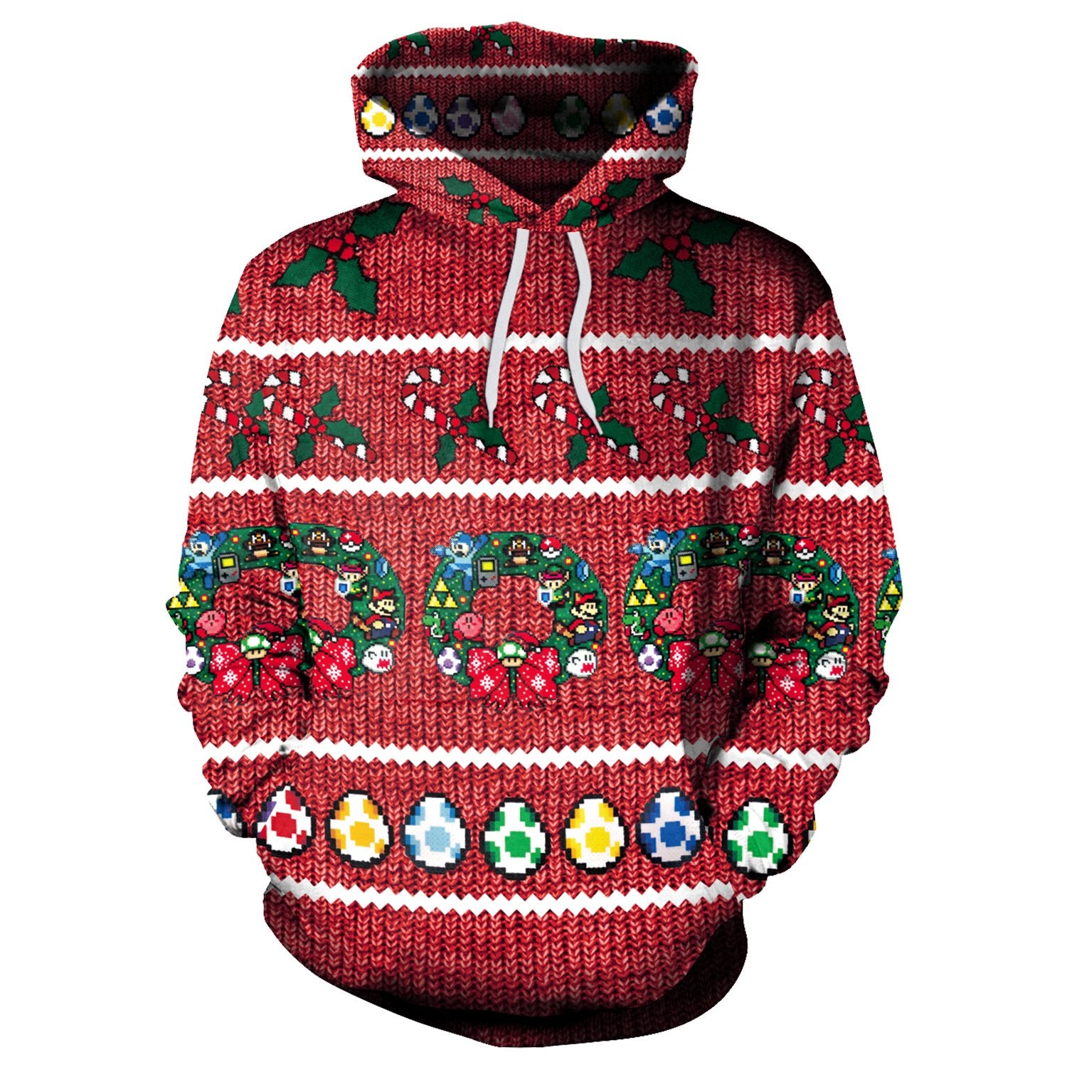 Christmas Hoodies - Christmas Colored Eggs Red 3D Hoodie