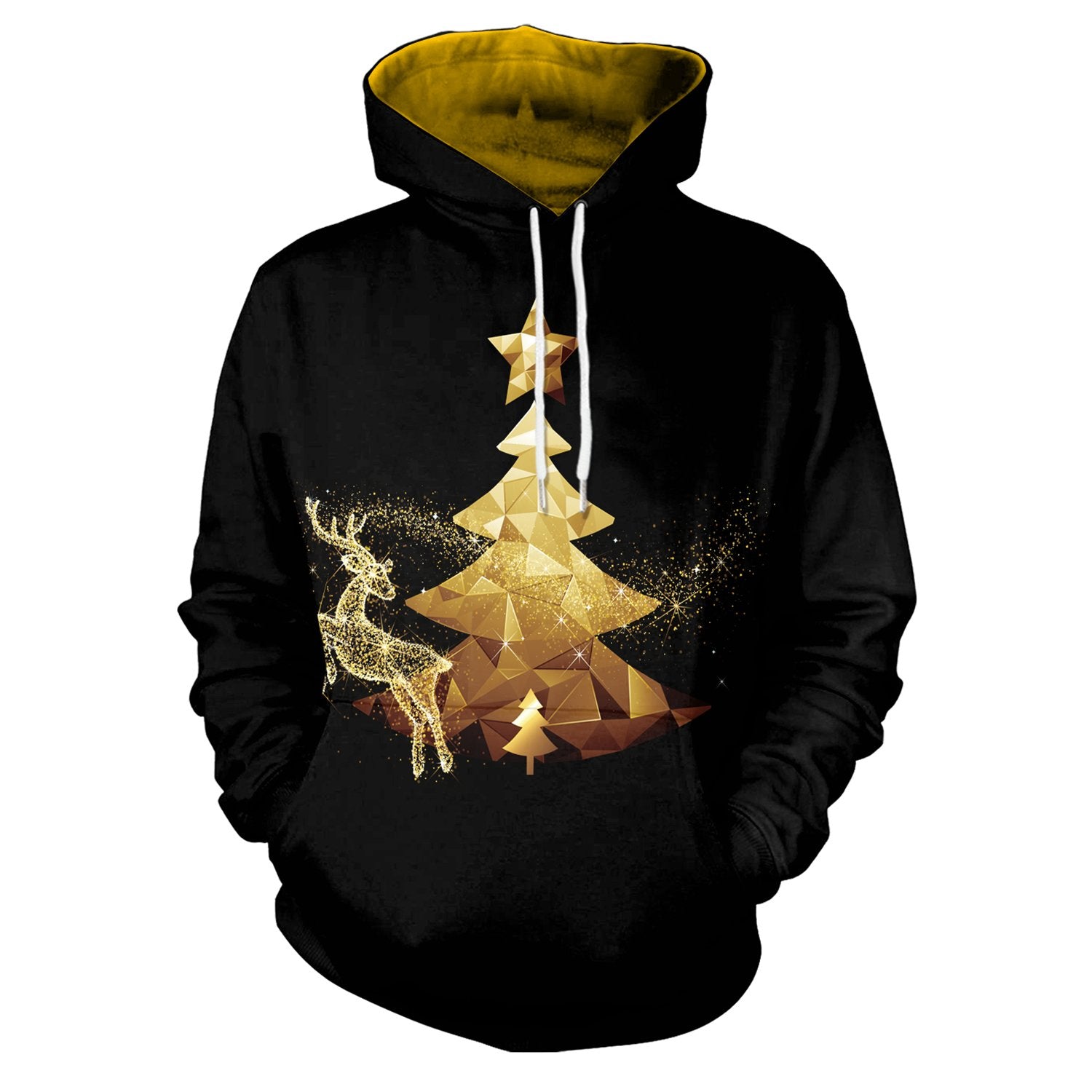 Christmas Hoodies - Gold Christmas Tree 3D Hoodie