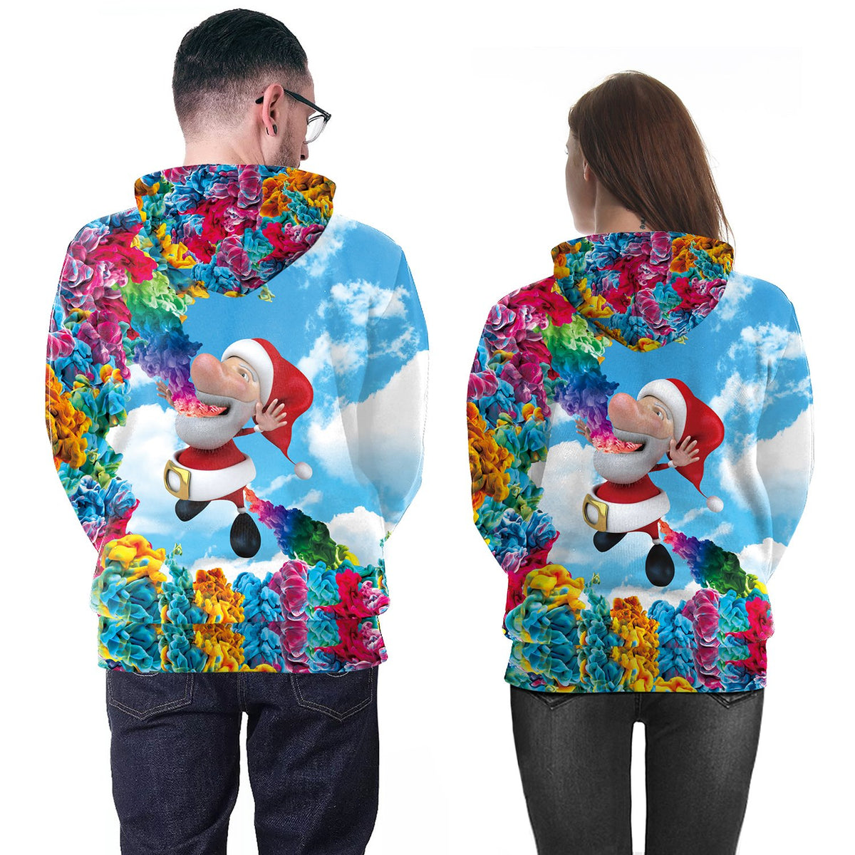 Christmas Hoodies - Cute Santa Multi-Color 3D Hoodie