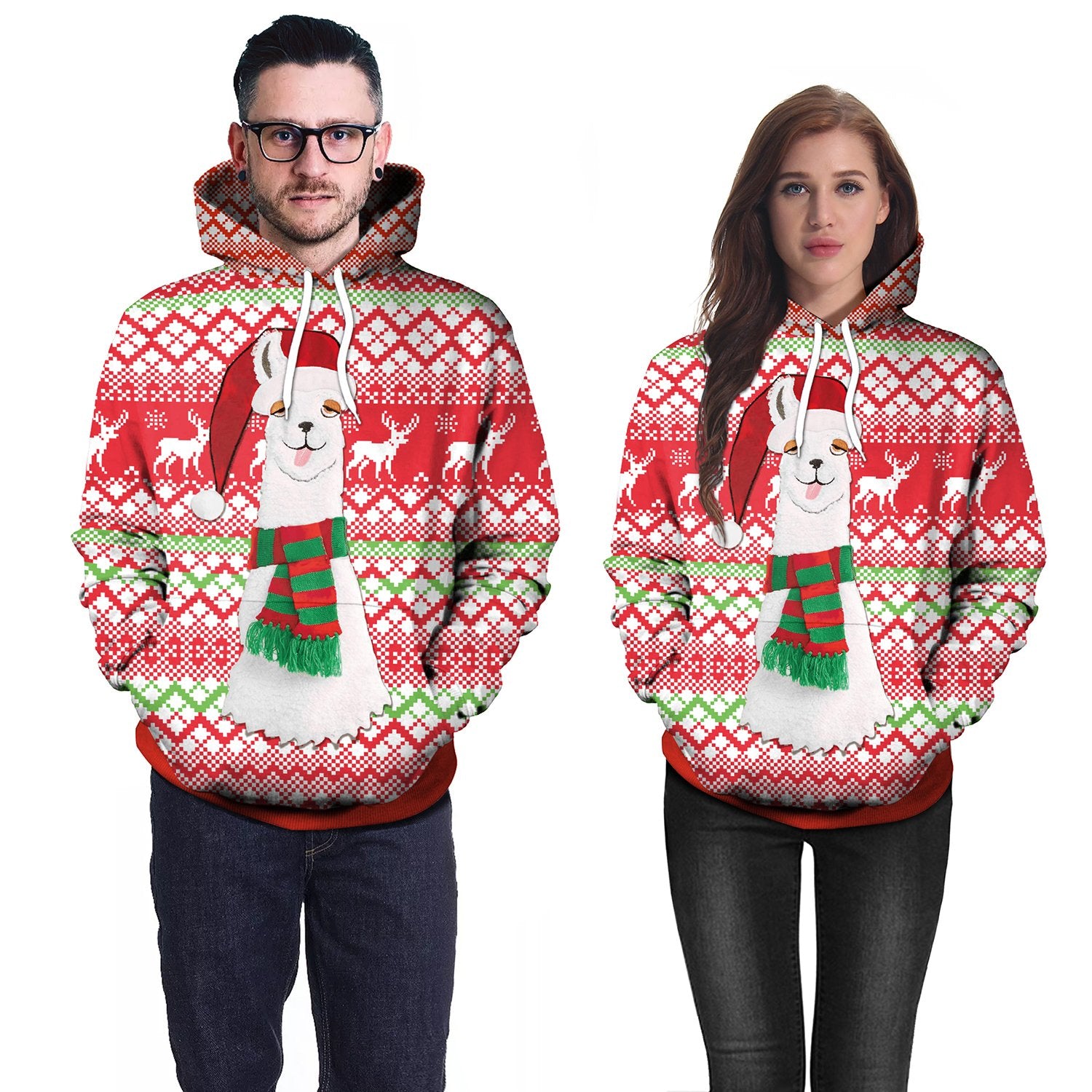 Christmas Hoodies - Christmas Style Alpaca 3D Hoodie