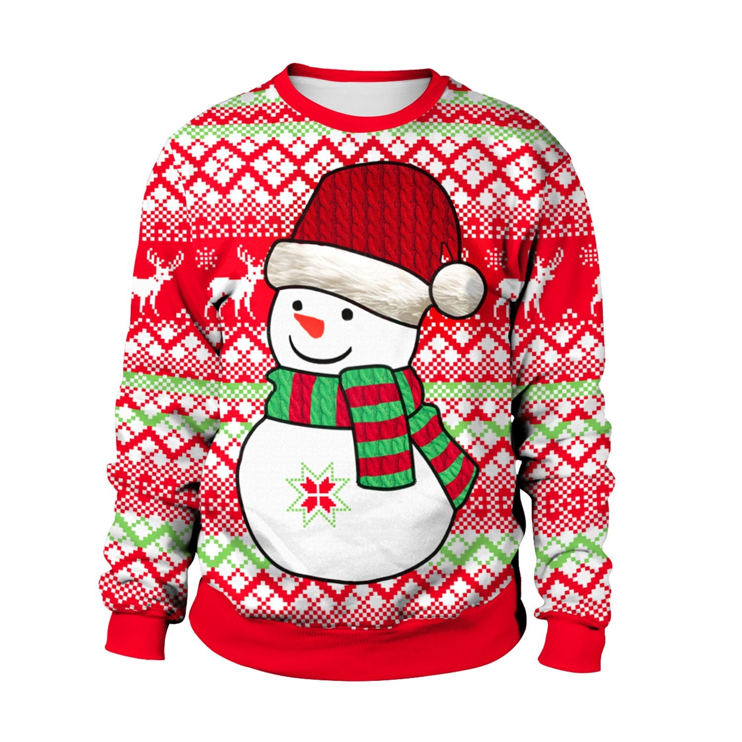 Christmas Sweaters - Multicolor Snowman 3D Crew Neck Sweatshirt