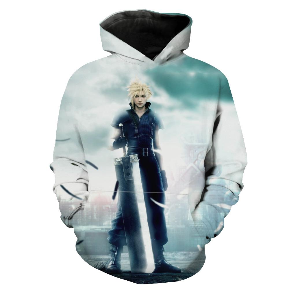 Final Fantasy Cloud Hoodies - Pullover White Hoodie