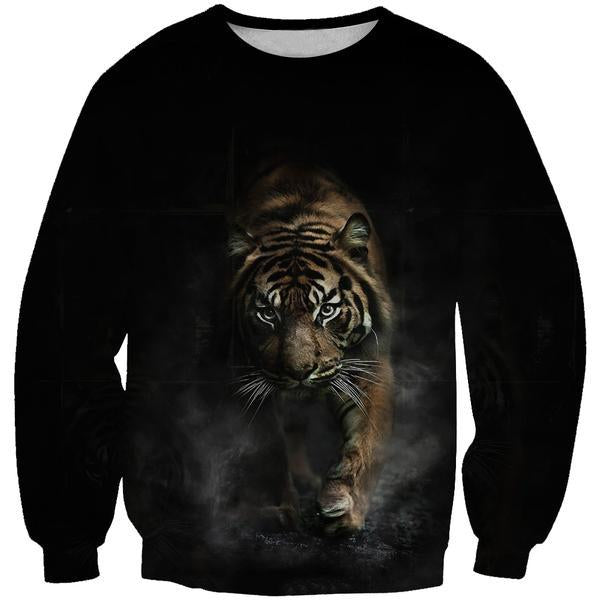 Tiger Hoodies  - Crouching Tiger Pullover Hoodie