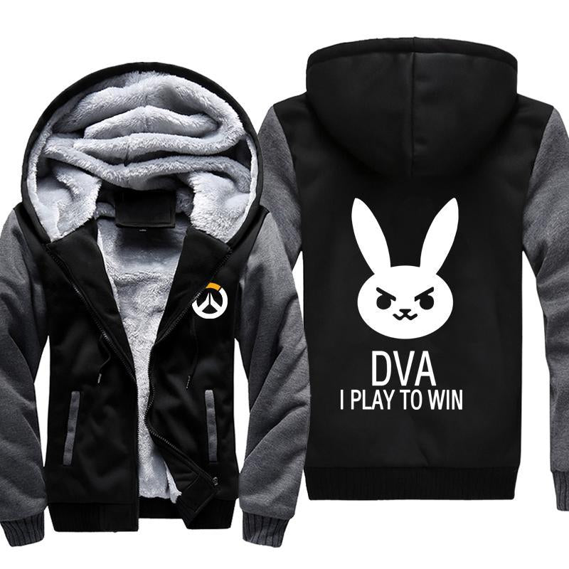 Overwatch DVA Jackets - Zip Up Fleece Black Jacket