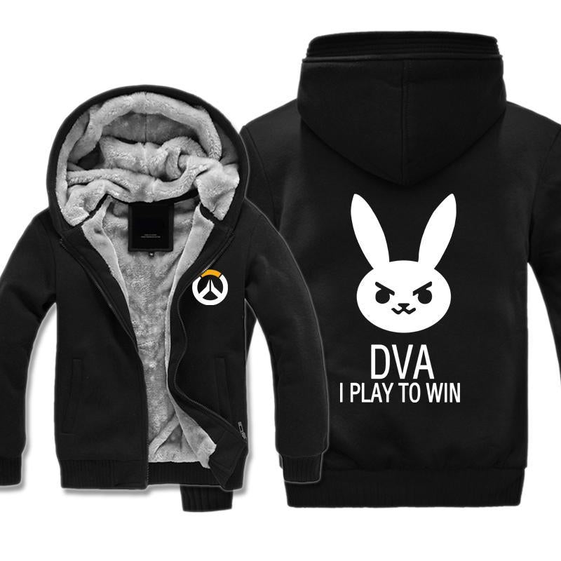 Overwatch DVA Jackets - Zip Up Fleece Black Jacket