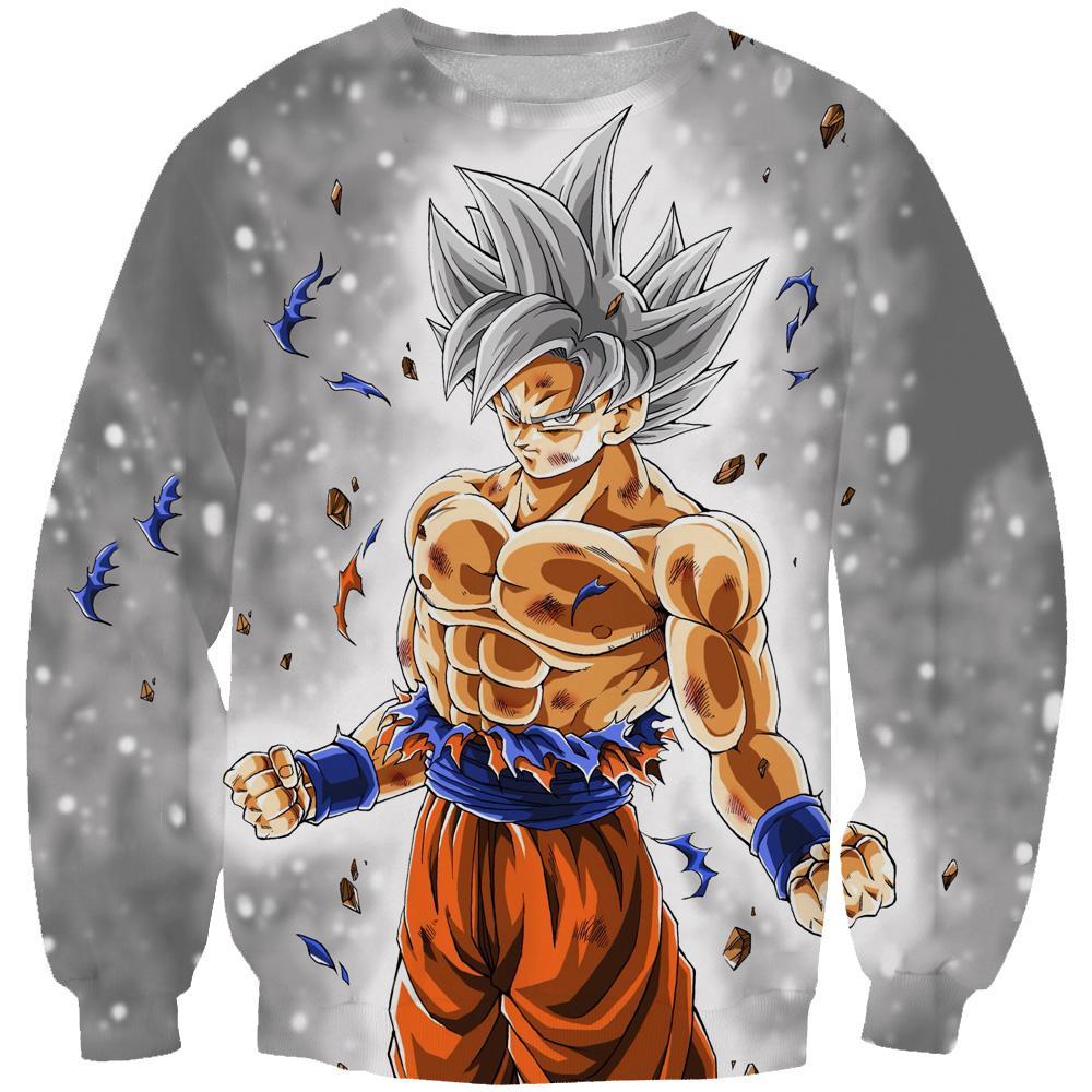 Dragon Ball Z Hoodies - Ultra Instinct Goku Grey Pullover Hoodie